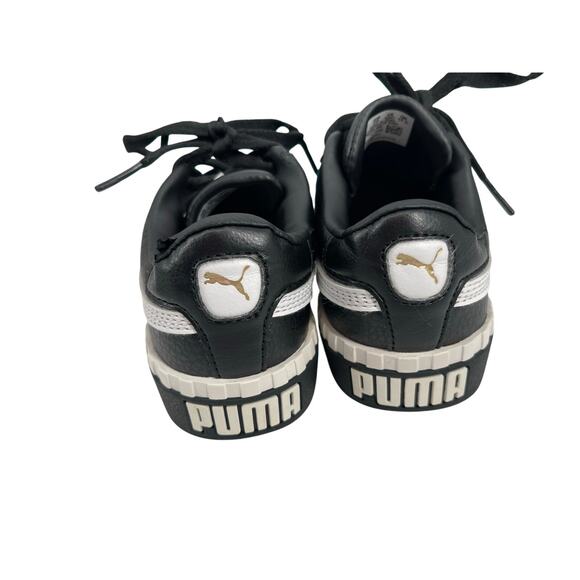Puma Carina Platform Black Leather Sneakers Toddler Girl’s US Size 12C - Picture 3 of 8